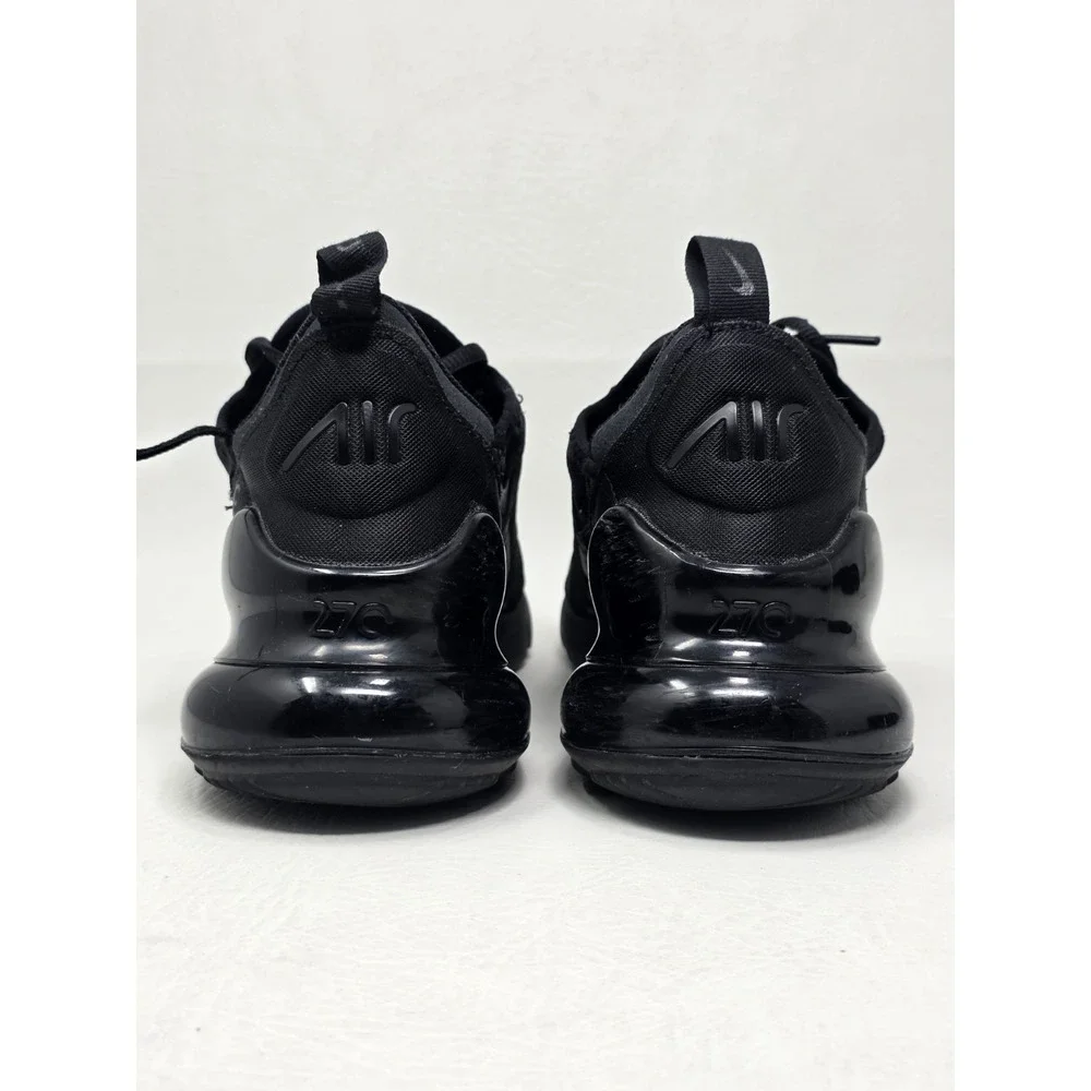 Nike Air Max 270 Kids Size 6.5Y Black Mesh Low Top Lace Up Sneakers BQ5776-001